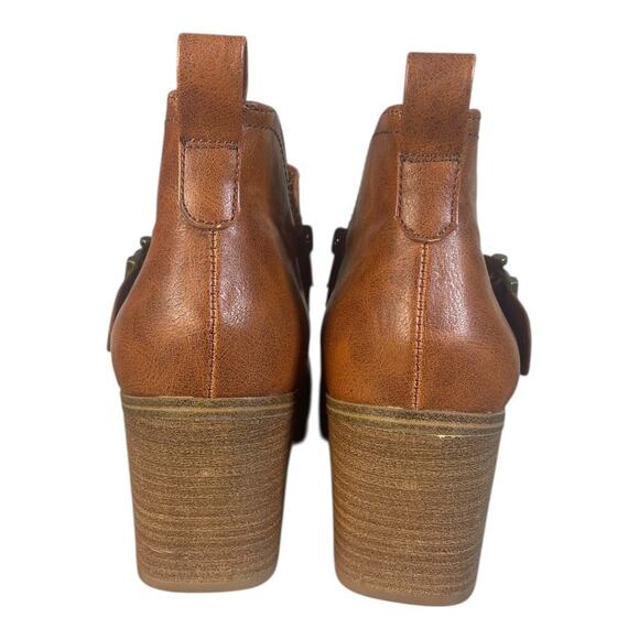 BareTraps Women’s Karina Tan Vegan Leather Block Heel Ankle Boots Size-10m - Picture 5 of 9